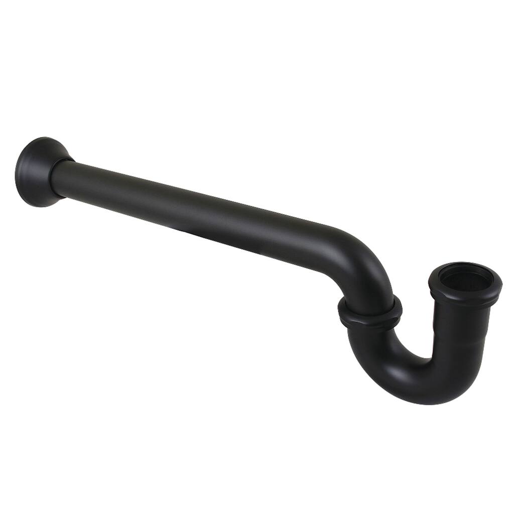 Kingston Brass Vintage 1-1/4 (or 1-1/2) x 1-1/2 Inch Decor P-Trap with Bell Flange, 19 Inch Length, 18 Gauge