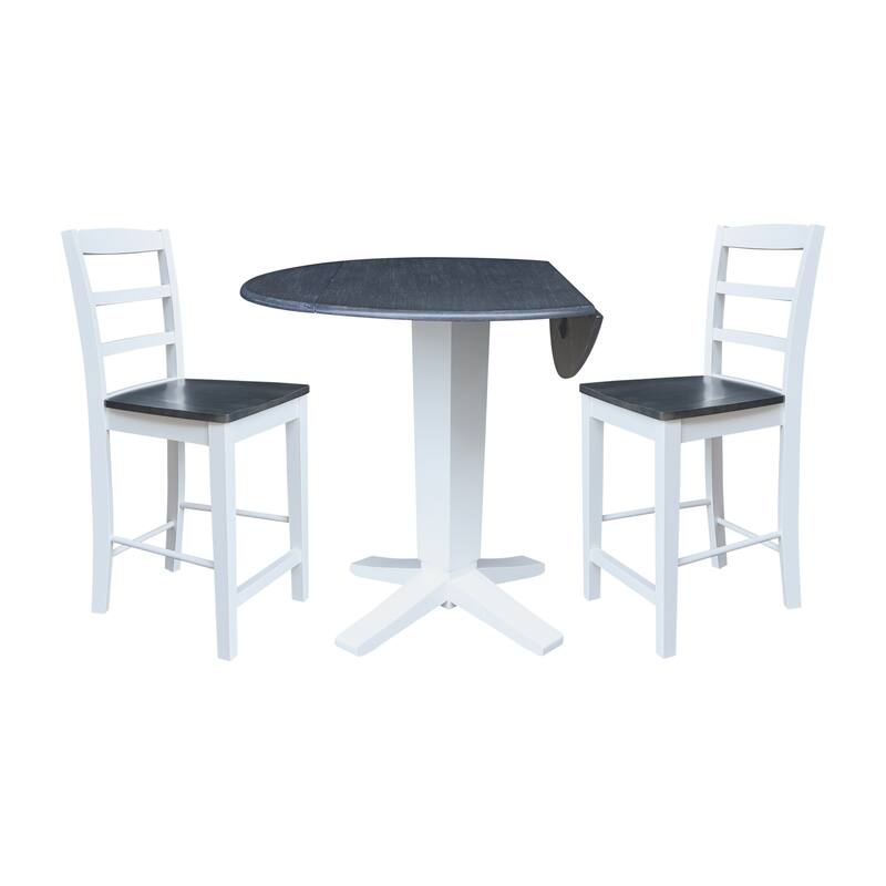 42" Round Drop Leaf Table with Stools