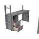 preview thumbnail 12 of 12, Full Loft Bed Solid Wood Structure Slats Loft Bed with All-in-One Desk Drawers ,Guardrail, and Sliding Doors Cabinet - Grey