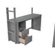 preview thumbnail 18 of 35, Wood Full Loft Bed with Wardrobes and 2-Drawer Desk with Cabinet, Gray
