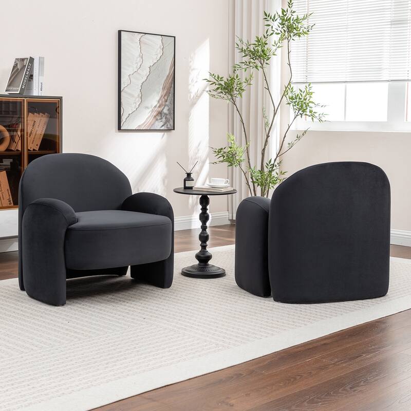 SEYNAR Modern Glam Velvet Thickened Seat Cushion Accent Chair Set of 2