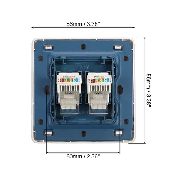 Ethernet Socket Dual Port RJ45 CAT6 Wall Plate White for Networking Box ...