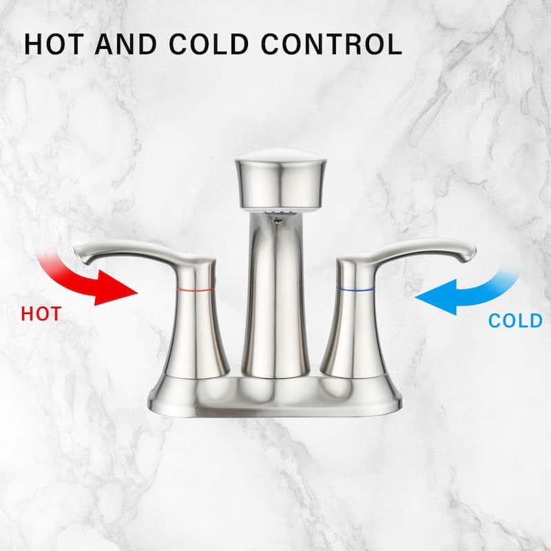 2 Handle Bathroom Sink Faucet with Pull Down Sprayer and Removable Aerator, Solid Brass Valve, Anti Fingerprint and Anti Rust