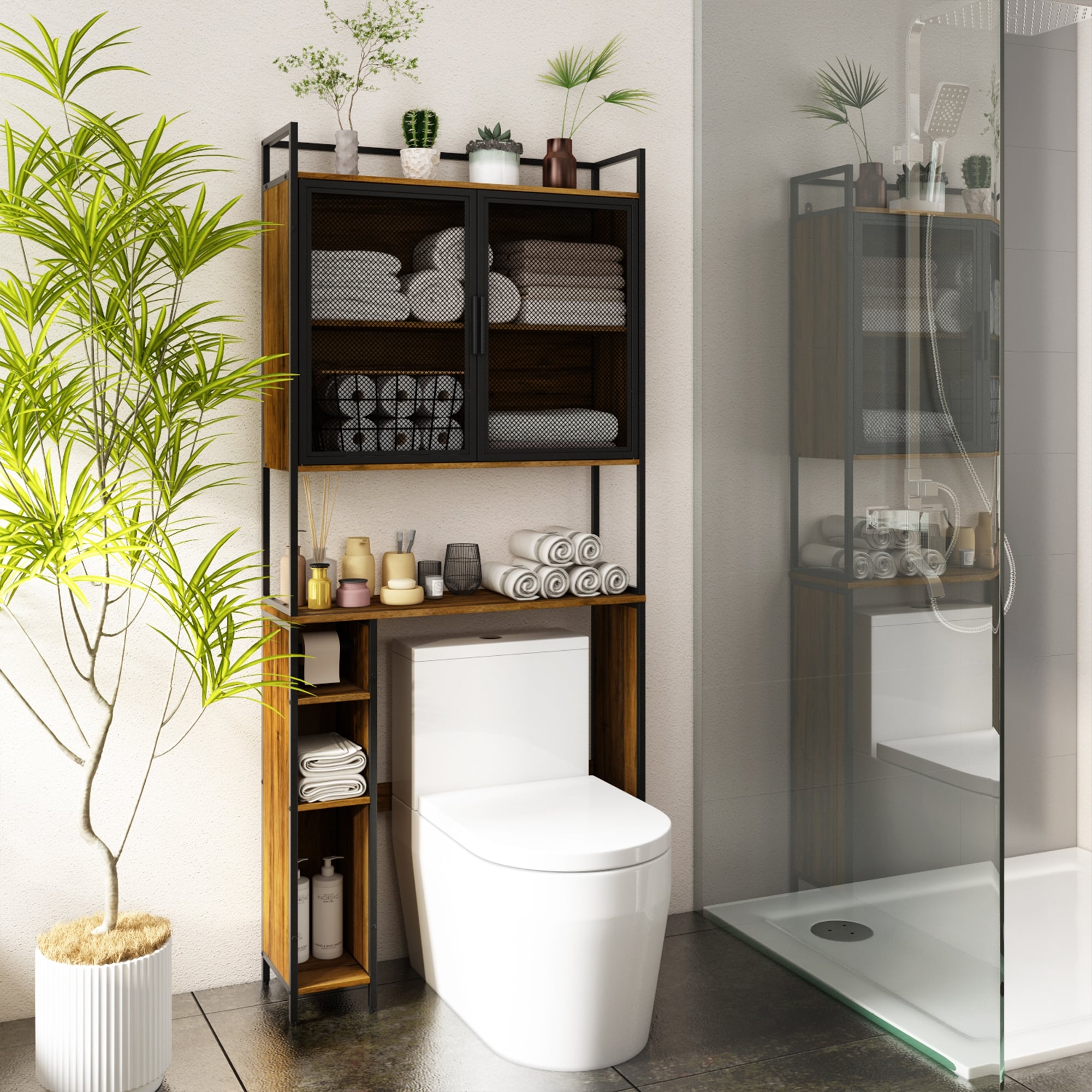 Black over toilet storage sale