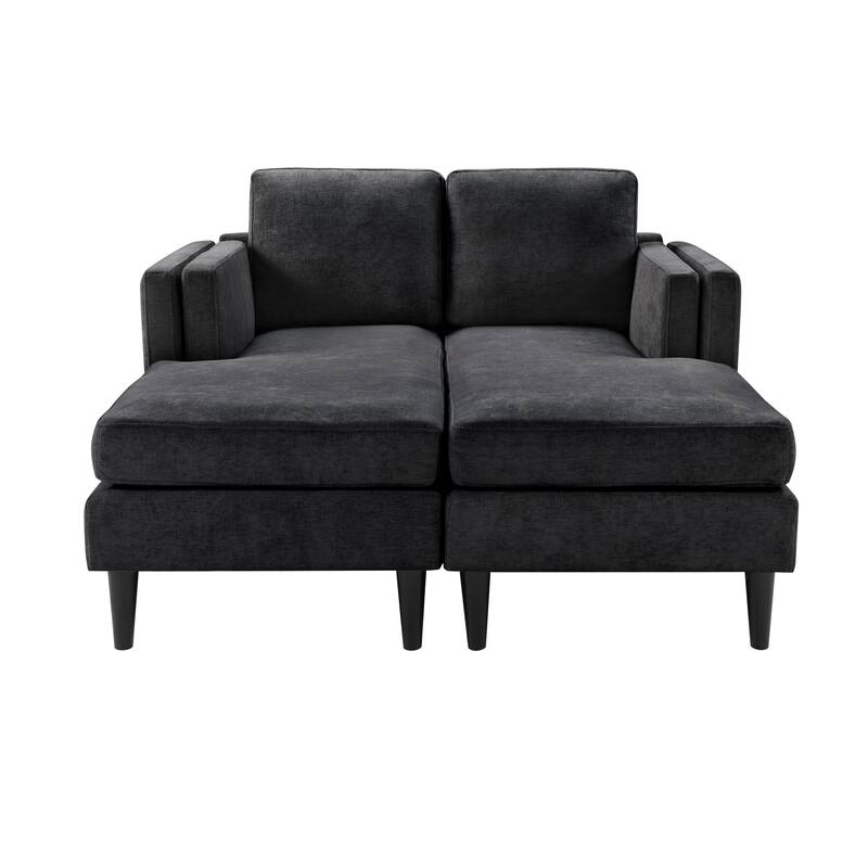 Christopher Knight Home - Alora Modern Upholstered Chaise Lounge Sofa Bed with Dual-Layer Armrests and Flexible Layout Design