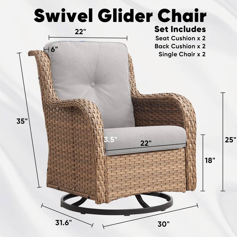 Pocassy Glider Chair with Cushion Yellow-Beige - Yellow