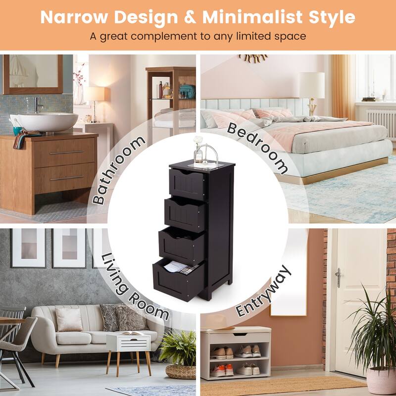 Costway 32.5'' Bathroom Floor Cabinet with Anti-tipping Device