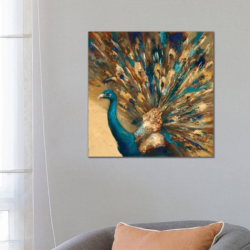 iCanvas 'Proud Peacock' by Julianne Marcoux Gallery-wrapped Canvas Art - 26x26x1.5