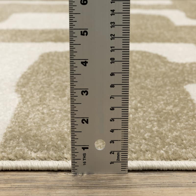 Quartz Abstract Maze Beige/ Ivory Area Rug