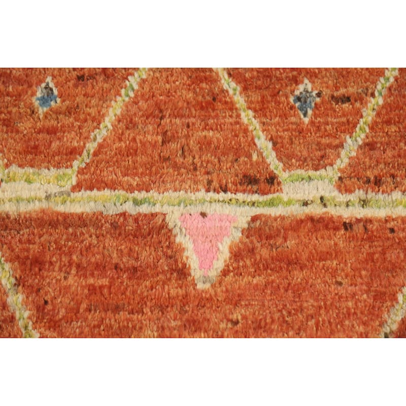 Moroccan Oriental Area Rug Handmade Geometric Wool Carpet - 6'9" x 9'9"