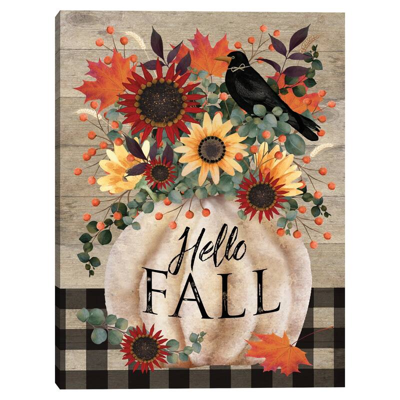 Fall Pumpkin Bouquet by Beth Albert Canvas Art Print