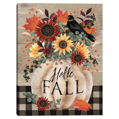Fall Pumpkin Bouquet by Beth Albert Canvas Art Print