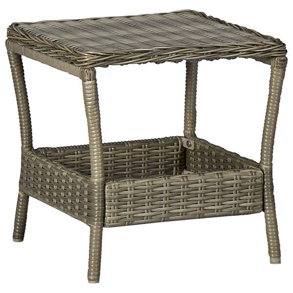 vidaXL Reclining Patio Chair with Footstool Poly Rattan Dark Gray - 22. ...