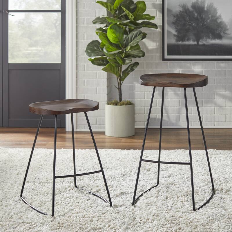 Lifestorey Chapman Scooped-seat Stools (Set of 2)
