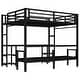 preview thumbnail 8 of 12, Convertible Queen Over Twin XL Metal Loft Bed with Foldable Sofa, Built-In Desk, Shelves, USB Ports & LED Lighting