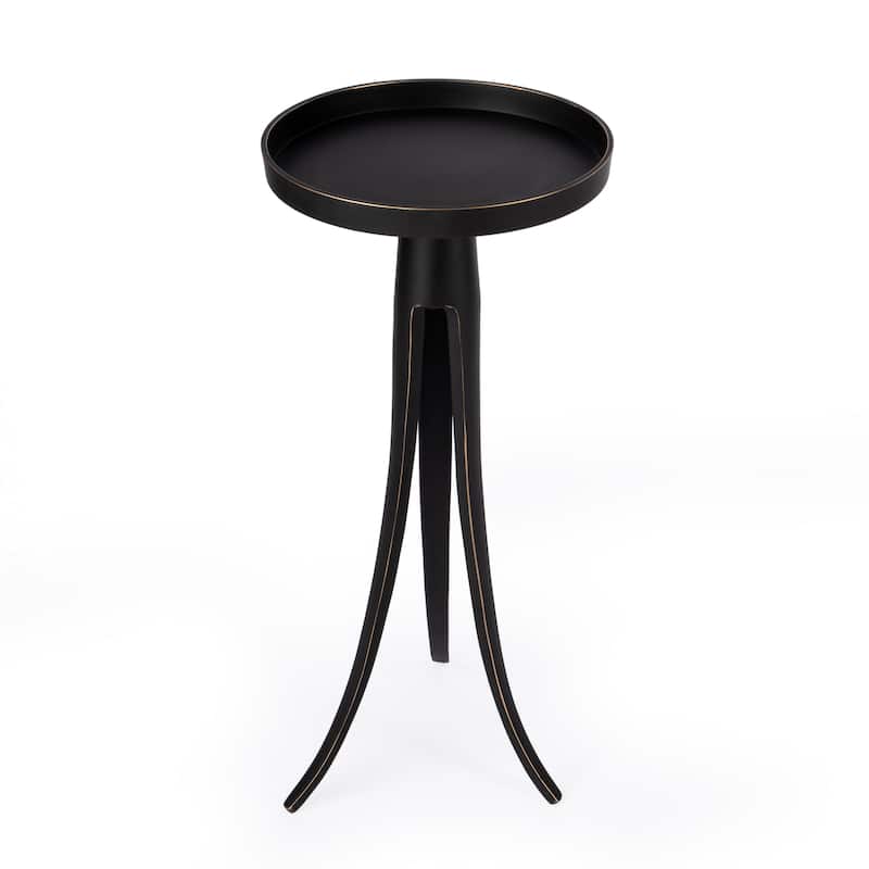 Monique Large Pedestal Side Table - Black - Aluminum/Metal