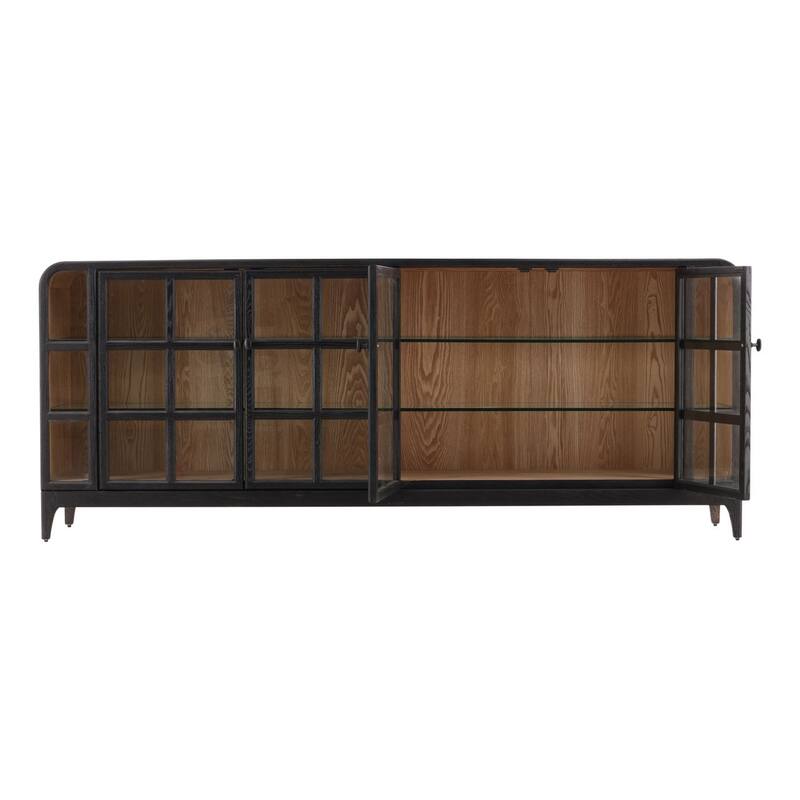 Furniture Classics Avora Chocolate Oak and Glass Sideboard Storage