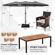 preview thumbnail 34 of 53, Costway 11 PCS Patio Dining Set with 15ft Double-Sided Patio Umbrella