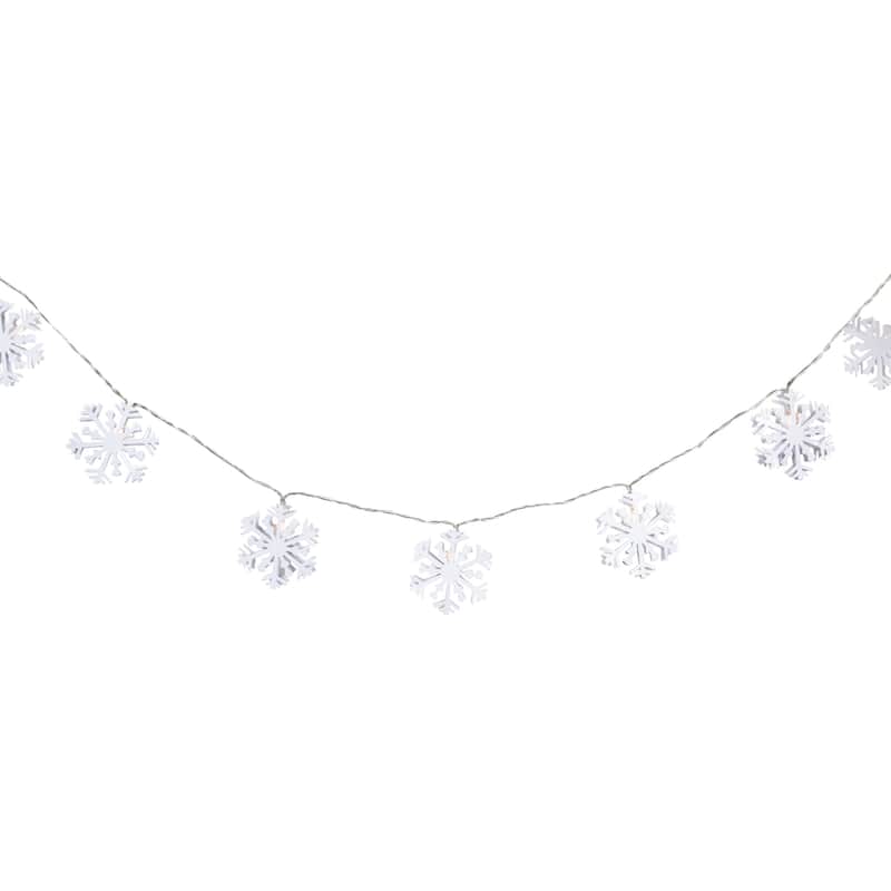 10 B/O White Snowflake LED Clelight Clear Lights 4ft Clear Wire