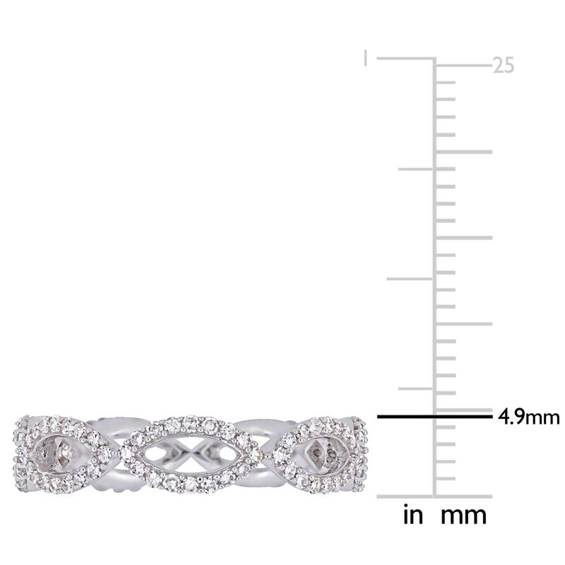 Miadora 14k White Gold 3/5ct TDW Diamond Infinity Anniversary Band