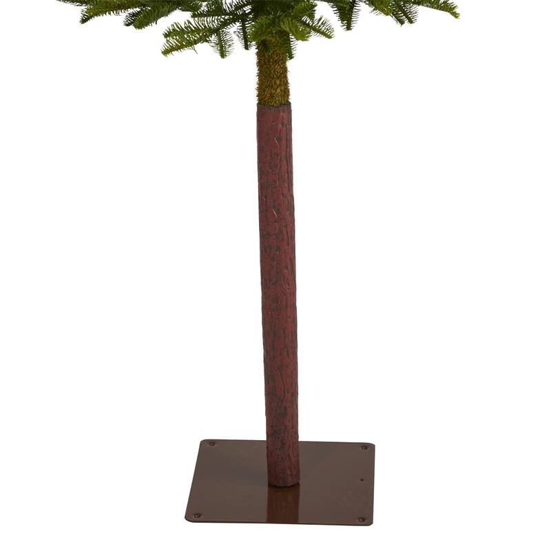 6ft. Alpine Artificial Christmas Tree with 100 Clear Microdot Multifunction LED Lights - Minimalist Festive X-Mas Tree