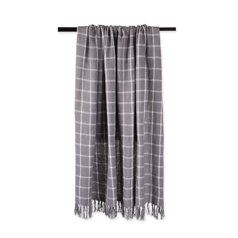 DII Checked Plaid Decorative Throw