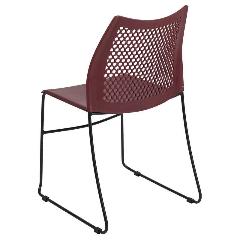 661 lb. Capacity Stack Chair with Air-Vent Back and Powder Coated Sled Base