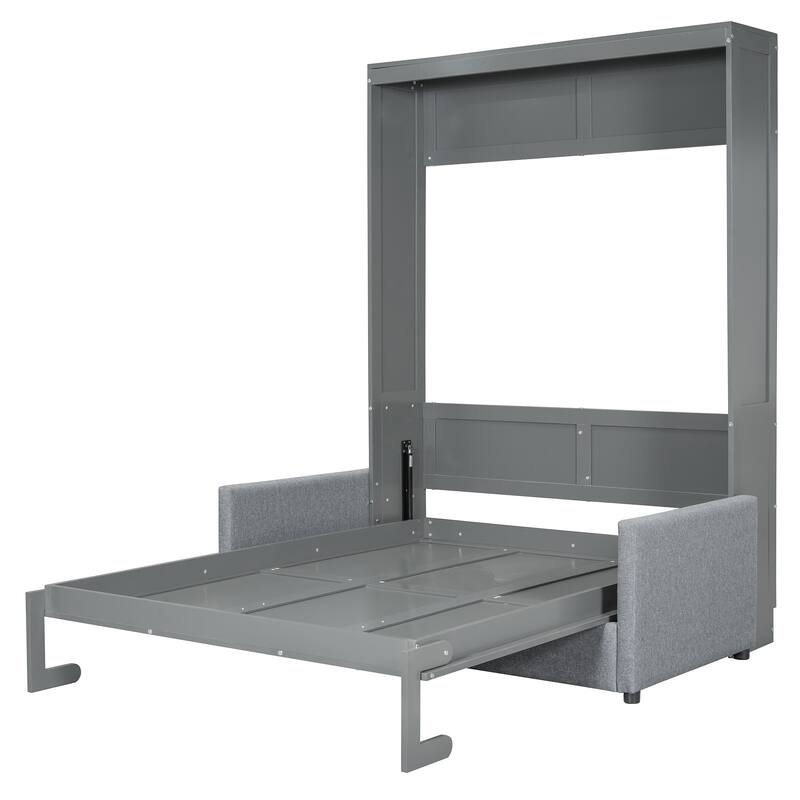 Full Size Multifunctional Murphy Bed with Cushion and Storage