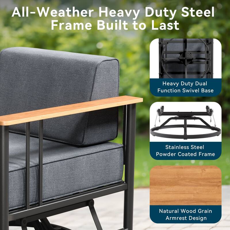 Outdoor Patio Funiture Set with Extra-Thick Seat cushion