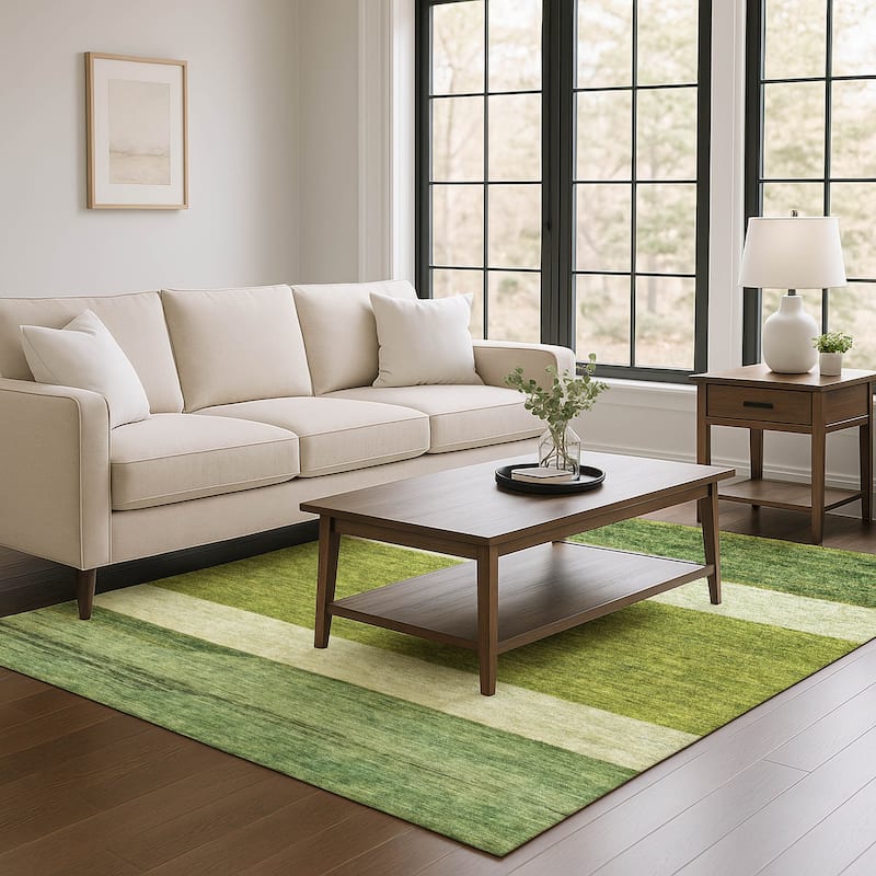 Premium Washable Super Soft Ombre Gabbeh Mayfield Rug - Olive - 9' x 12'