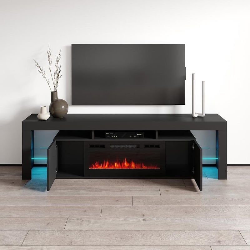 Soleo BL-EF Electric Fireplace 79" TV Stand