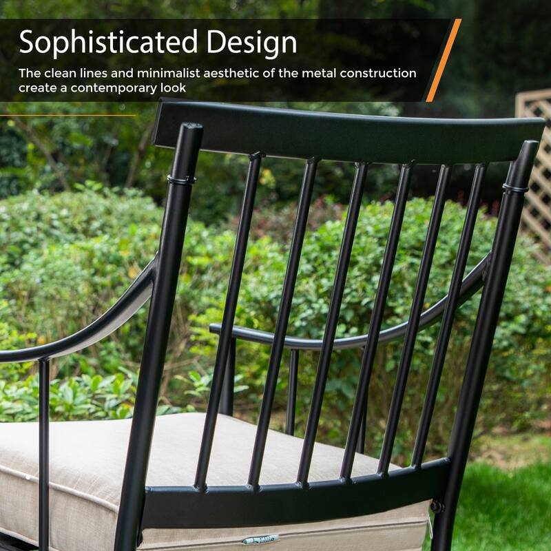 MAISON ARTS Set of 2 Patio Dining Chairs Deep-Seating with Movable Cushions