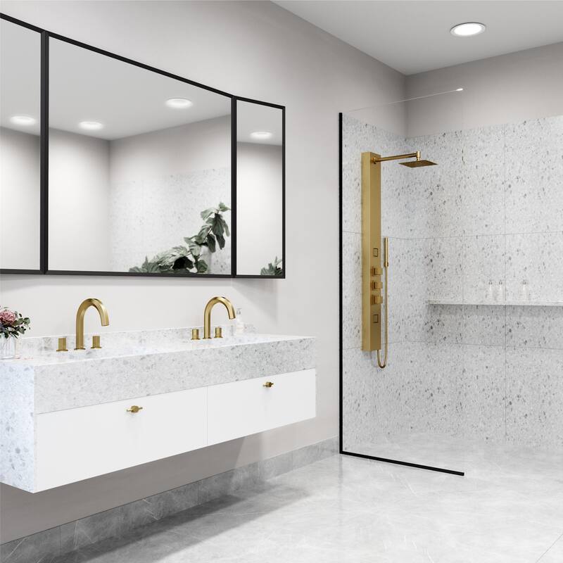 VIGO Rector 55" H x 6" W 2-Jet Retro Shower Panel with Square Shower Head