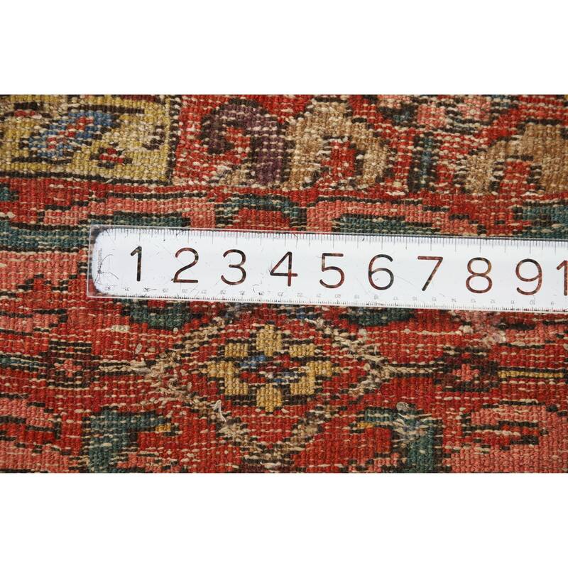 Hand Knotted Oriental 100% Wool Carpet Traditional Geometric Navy Blue & Blues Heriz Area Rug - 8' 5'' X 7' 11''