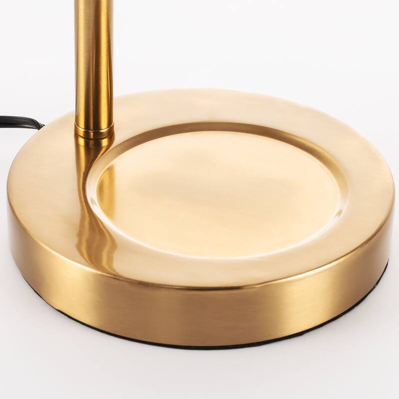 YANSUN Antique Brass Glass Curtain Stand, Round Base, Adjustable Light & Timer, 2 GU10 Halogen Light Cups Included