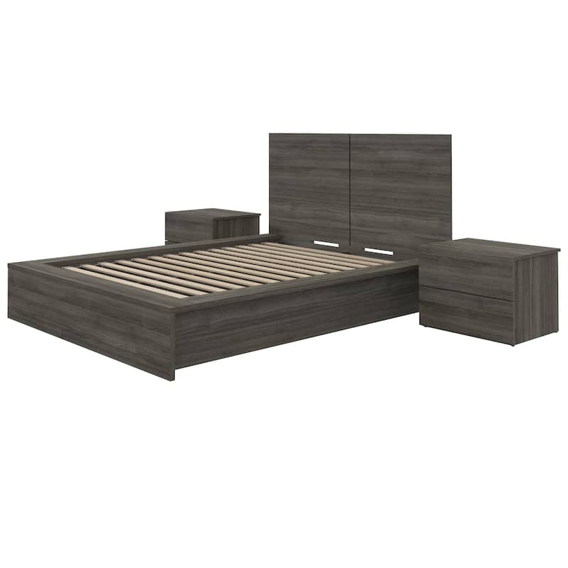 James 4-Piece Bedroom Set with Bed, Headboard, and 2 Nightstands