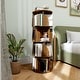preview thumbnail 95 of 102, 4/5/6 Tiers Round Rotating Bookcase, Revolving Floor Standing Bookshelf Corner Organizer Display