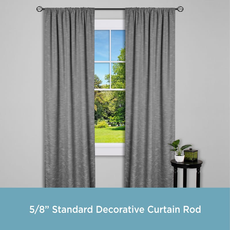 Kenney® Cage 5/8" Standard Decorative Window Curtain Rod, 28-48", Black