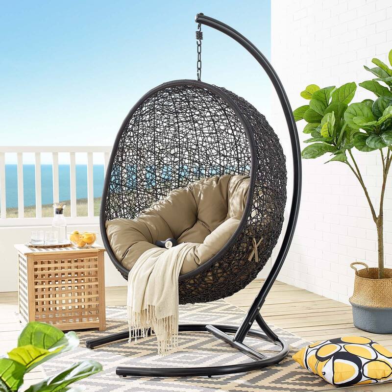 Encase Swing Outdoor Patio Lounge Chair - Mocha