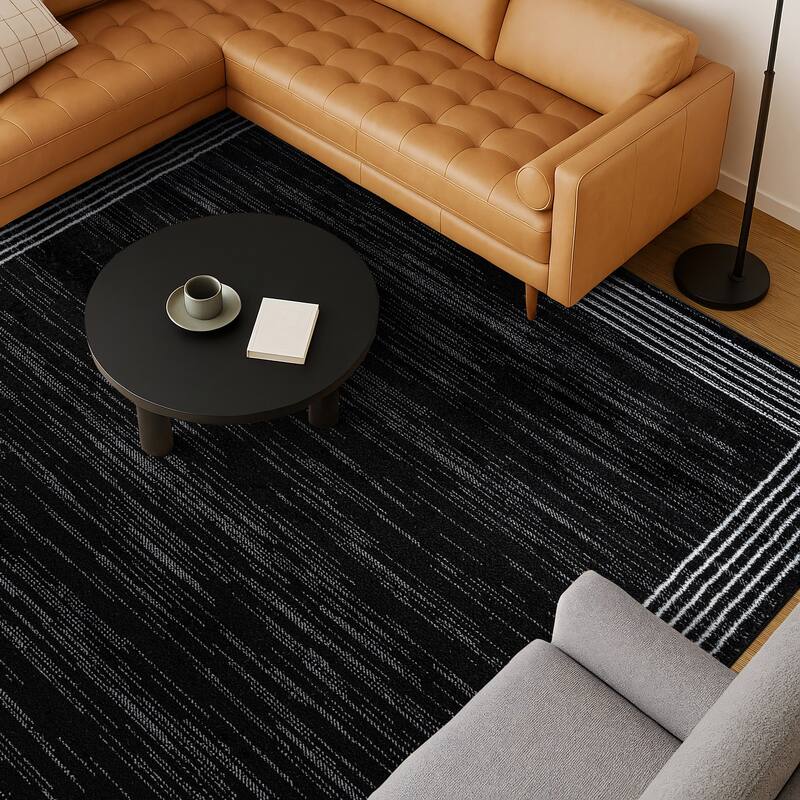 World Rug Gallery Modern Geometric Border Area Rug
