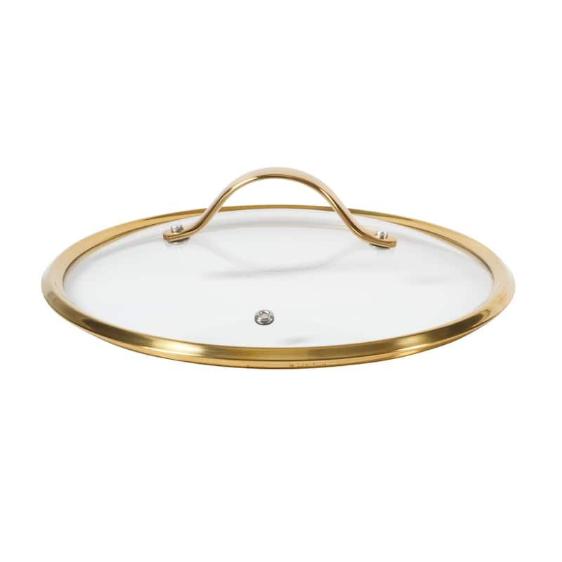 Bloomhouse 10 Inch Heavy Duty Aluminum Premium PFA Free Ceramic Nonstick Frying Pan Skillet with Lid - Almond Cream