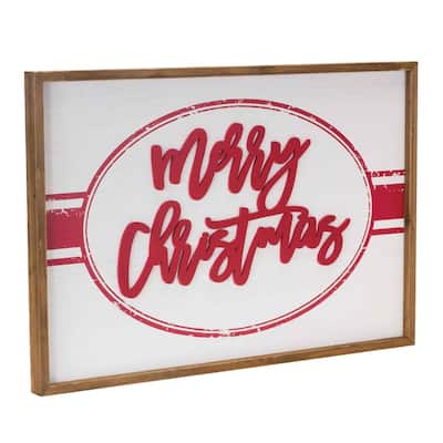 27.5" "Merry Christmas" Rectangular Wall Sign