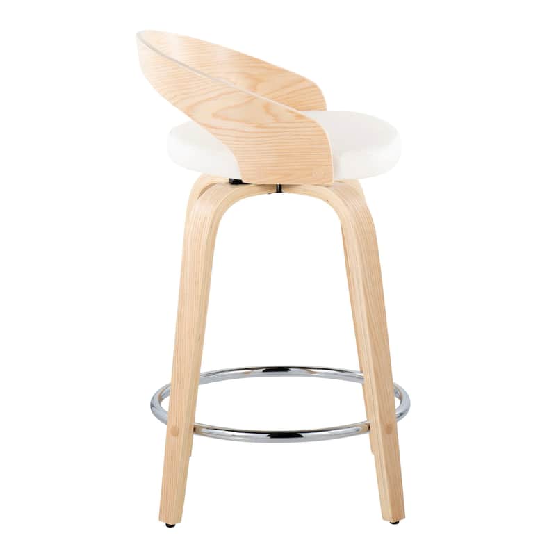 Carson Carrington Stavanger 24" Fixed-Height Counter Stool with Bent Wood Legs & Round Footrest (Set of 2)