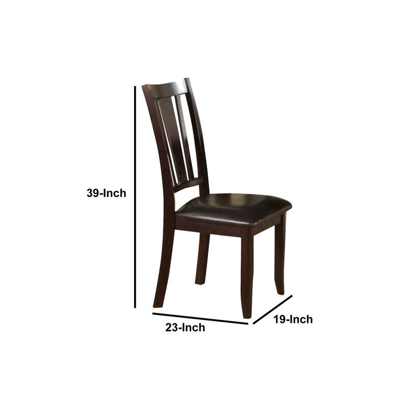 Brown/Brown Faux Leather Upholstered Wood Frame Dining Chair, Set of 2, Sturdy Dining Chair for Dining Rooms - 21.75
