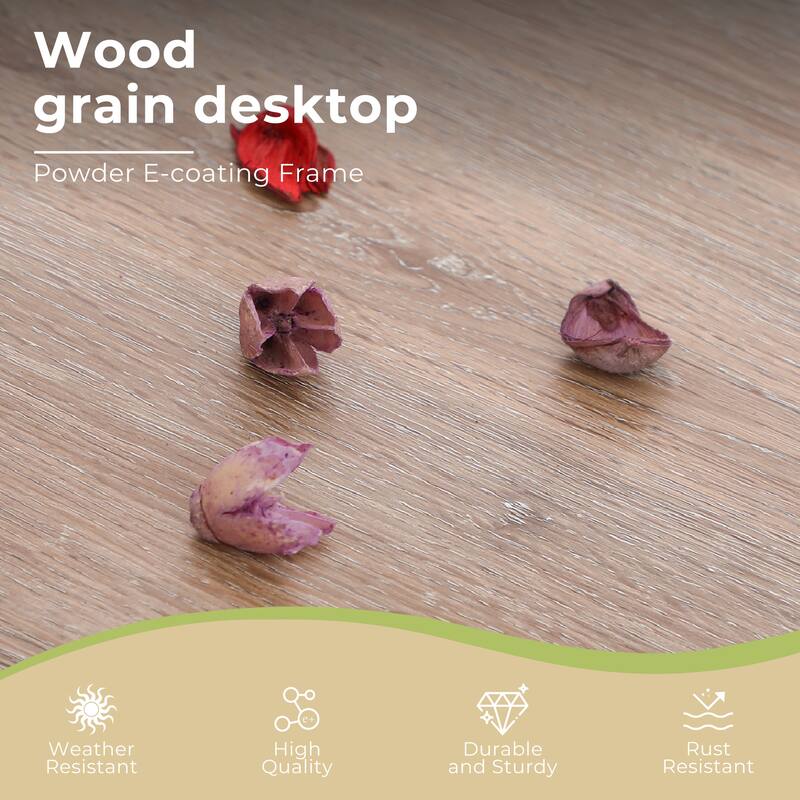 MAISON ARTS 5-Piece Patio Dining Set, Metal Table and 4 Textilene Fabric Swivel Dining Chairs