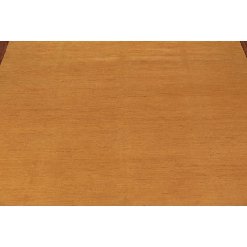 Yellow Gold Modern Gabbeh Oriental Area Rug Handmade Wool Carpet - 8'3" x 9'11"