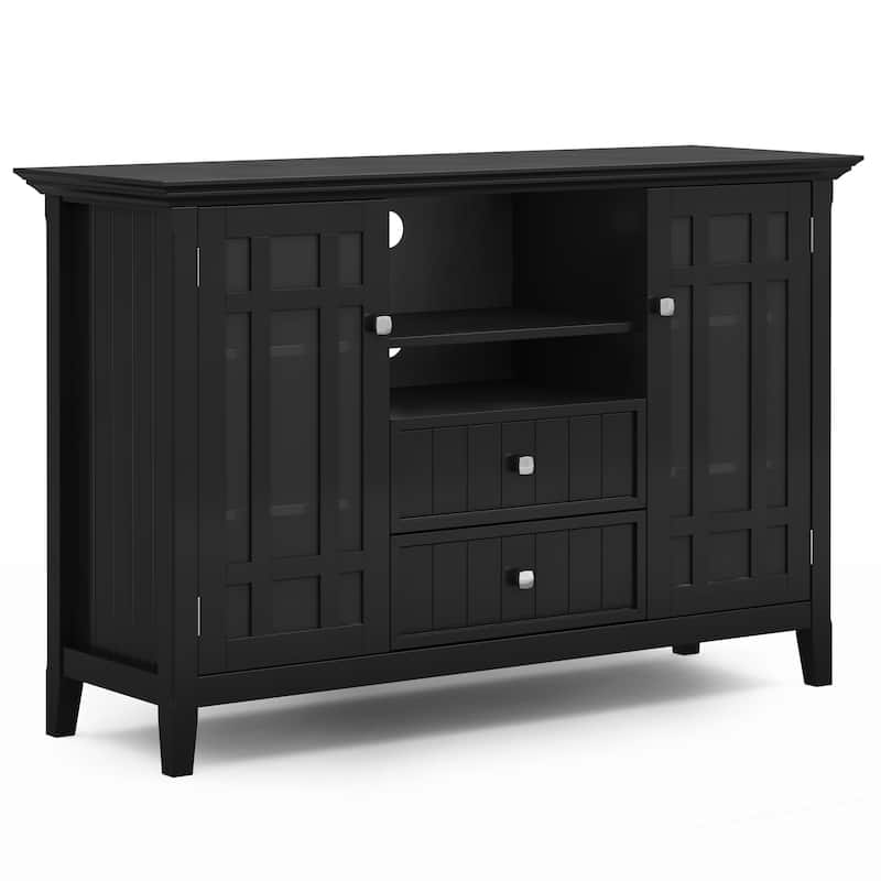 WYNDENHALL Freemont SOLID WOOD 53 inch Wide Transitional TV Media Stand For TVs up to 60 inches - 53"w x 16.5"d x 34.7" h