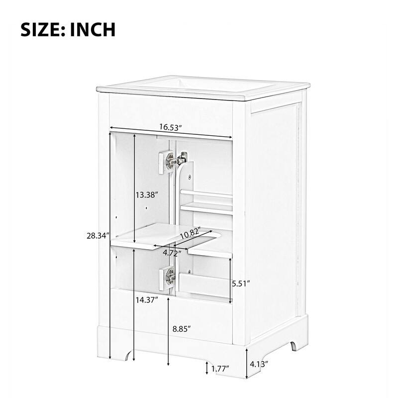 20" Bathroom Vanity with Sink – Soft-Closing Door Cabinet Featuring Storage Rack and Adjustable Shelf‌ - 20"L x 18"W x 34"H