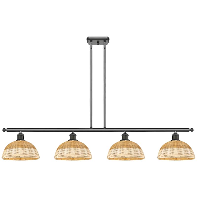 Innovations Lighting Endless Possibilities Ballston - Bristol Natural II - 4 Light 48" Stem Hung Island Light with 9" Shades - Oil Rubbed Bronze