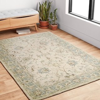 Alexander Home Transitional Scroll Hand-hooked Wool Area Rug